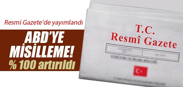 ABD Ürünlerine Ek Vergi Getirildi